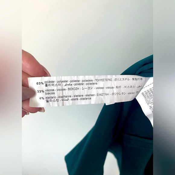 Zara Draped Midi Dress w Back Slit in Deep Turquoise - Picture 8 of 9